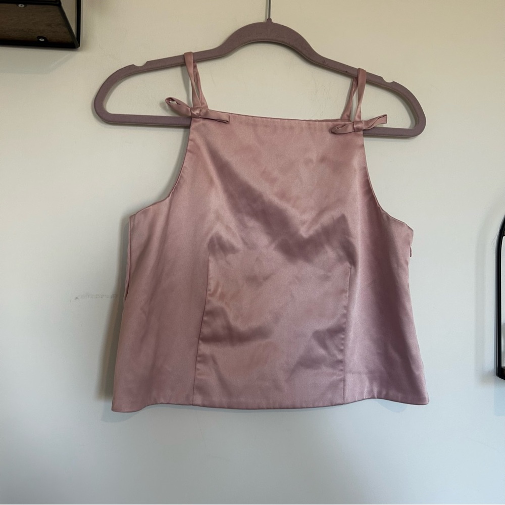 Gap Bubblegum Pink‎ Sleeveless Satin Bow Tank Top Size Small